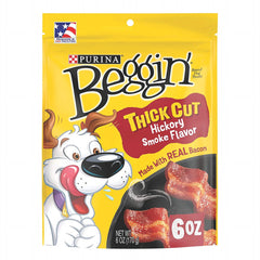 Purina Beggin Thick Cut Hickory Bacon 170 g (6 oz) | Snack para Perros Sabor Tocino