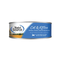 NutriSource Cat Chicken, Turkey, Lamb & Fish 5 oz (142 g) | Alimento Húmedo para Gatos Pollo, Pavo, Cordero y Pescado