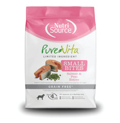 Pure Vita Grain Free Salmon Small Bites 4 lb (1.81 kg) | Alimento para Perros Sin Granos Salmón Croqueta Pequeña