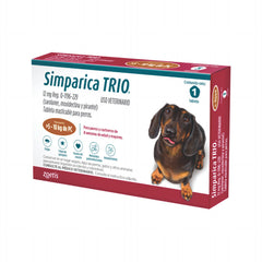 Simparica Trio 12 mg 1 Tableta (5-10 kg / 11-22 lb) | Antiparasitario para Perros