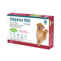 Simparica Trio 48 mg 1 Tableta (20.1-40 kg / 44-88 lb) | Antiparasitario para Perros