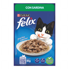 Purina Felix Sardine 85 g (3 oz) | Alimento Húmedo para Gatos con Sardina