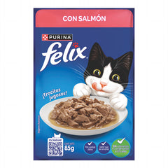 Purina Felix Salmon 85 g (3 oz) | Alimento Húmedo para Gatos con Salmón