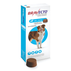 Bravecto 1000 mg 1 Tableta (20-40 kg / 40-80 lb) | Antipulgas y Garrapatas para Perros