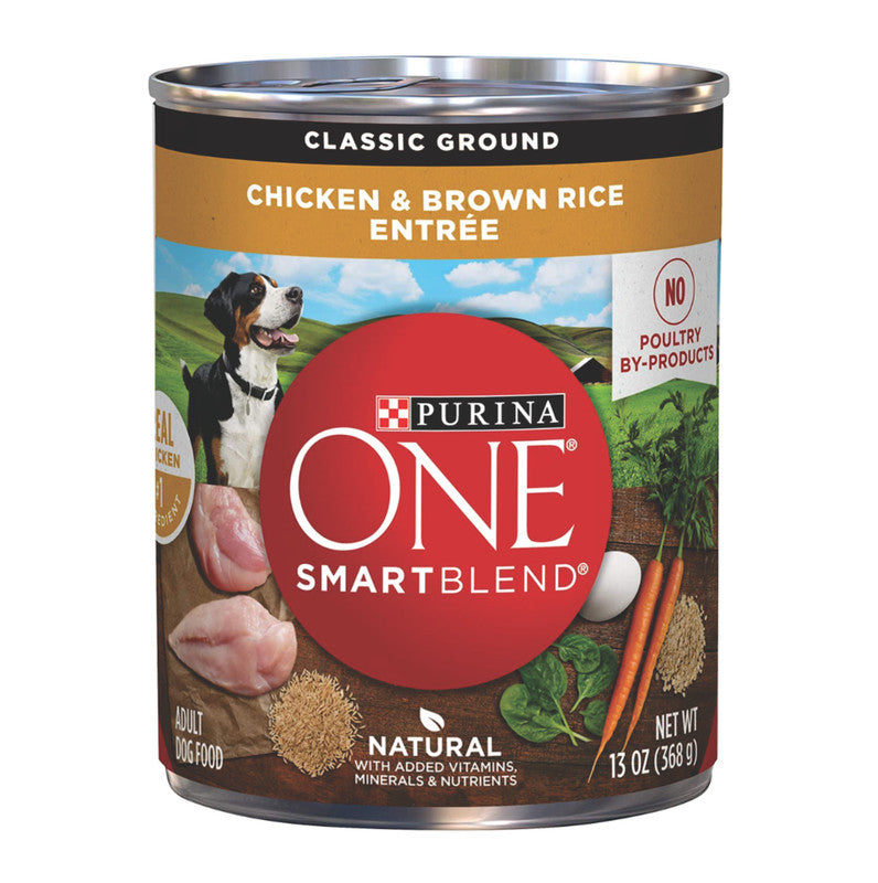 Purina ONE Chicken & Brown Rice Entrée 368 g (13 oz) | Alimento Húmedo para Perros con Pollo y Arroz Integral