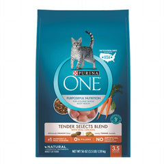 Purina ONE Adult Cat Tender Selects Blend Chicken 1.6 kg (3.5 lb) | Alimento Seco para Gatos Adultos con Pollo