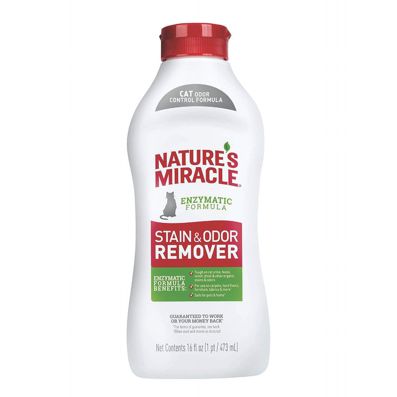 Nature's Miracle Stain & Odor Remover Cat 16 oz | Removedor de Manchas y Olores para Gatos Sin Fragancia