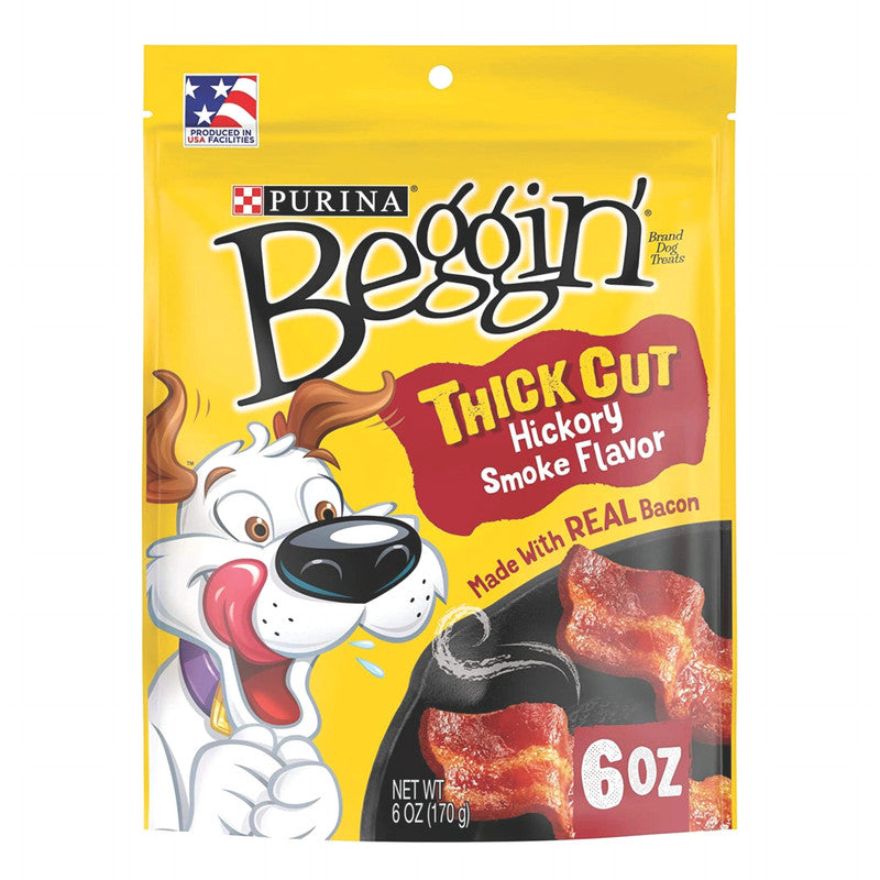 Purina Beggin Thick Cut Hickory Bacon 170 g (6 oz) | Snack para Perros Sabor Tocino