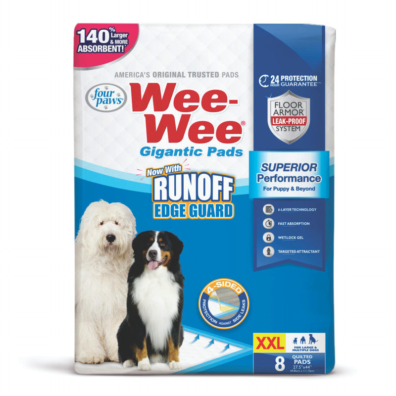 Wee Wee Pads 27.5" x 44" Gigantic  8 u. | Pads de Entrenamiento para Perros Tamaño Gigante