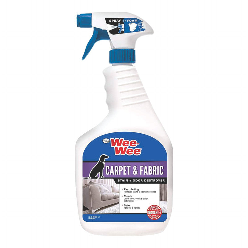 Wee Wee Carpet and Fabric Stain Odor and Odor Destroyer 32 oz. | Spray Removedor de Olores para Tela y Tapizado