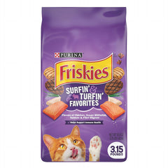 Purina Friskies Surf & Turf Favorites 1.4 kg (3.15 lb) | Alimento Seco para Gatos Sabor Carne y Mariscos