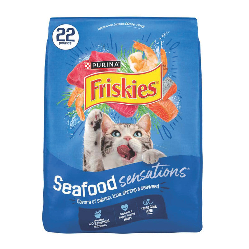 Purina Friskies Seafood Sensations 10.0 kg (22 lb) | Alimento Seco para Gatos Sabor Mariscos