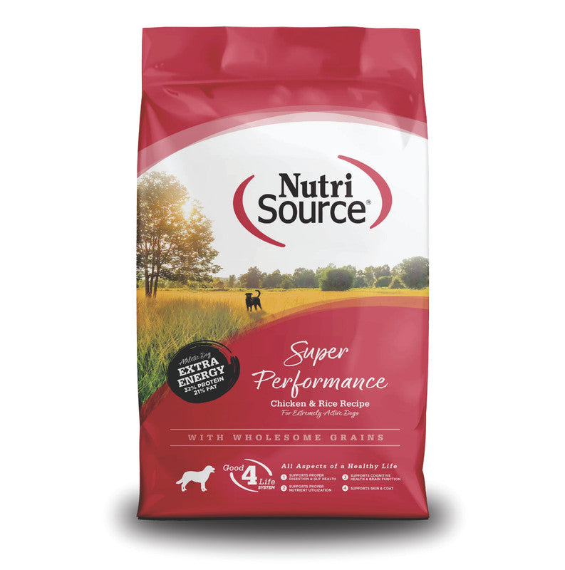 NutriSource Super Performance Chicken & Rice 40 lb (18.14 kg) | Alimento para Perros Alto Rendimiento Pollo y Arroz