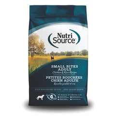 NutriSource Adult Chicken & Rice Small Bites 12 lb (5.44 kg) | Alimento para Perros Adultos Pollo y Arroz Croqueta Pequeña