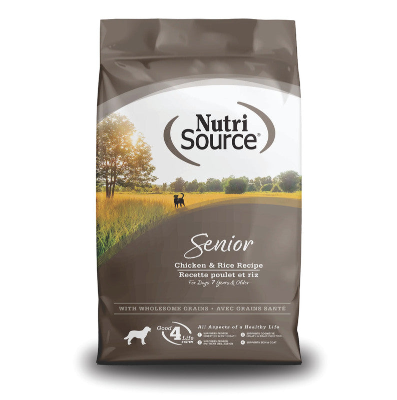 NutriSource Senior Chicken & Rice 12 lb (5.44 kg) | Alimento para Perros Senior Pollo y Arroz