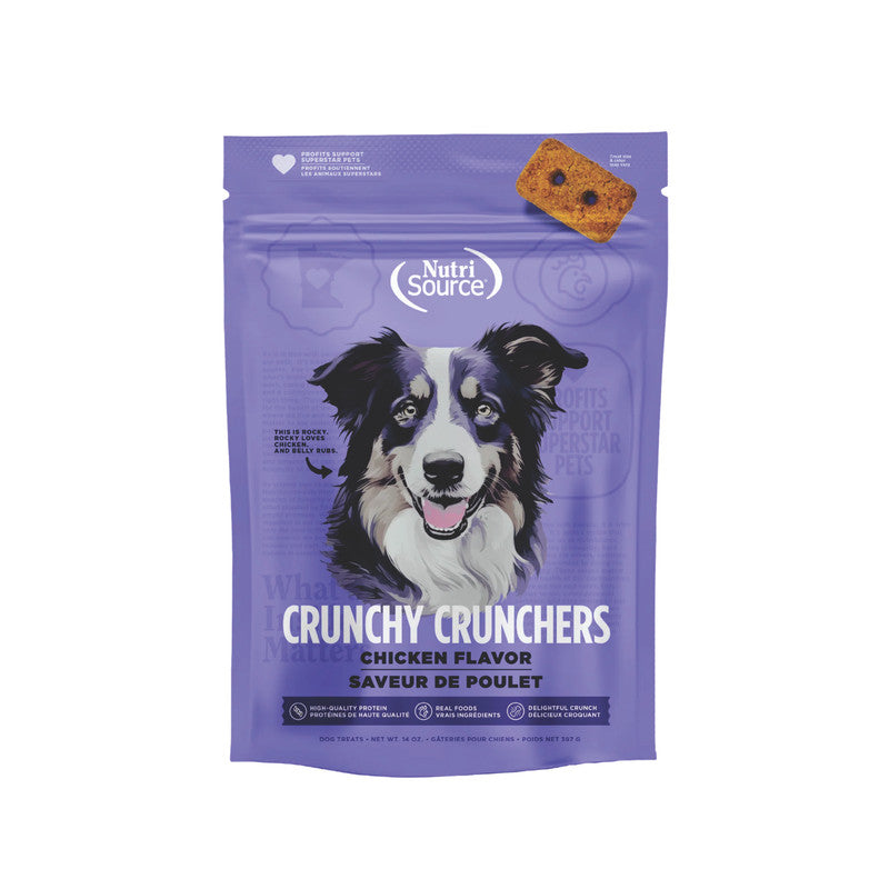 NutriSource Grain Free Chicken Crunchy Crunchers Biscuits 14 oz (397 g) | Galletas para Perros Sin Granos Sabor Pollo