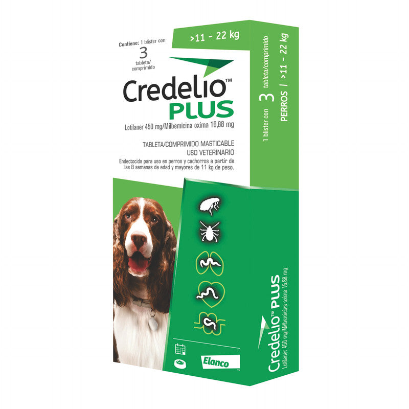 Credelio Plus 450 mg (11-22 kg / 24-49 lb) | Antipulgas para Perros