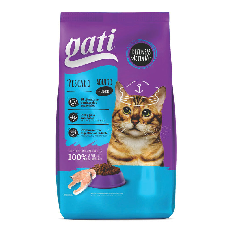 Purina Gati Pescado 8.0 kg (17.6 lb) | Alimento Seco para Gatos con Pescado