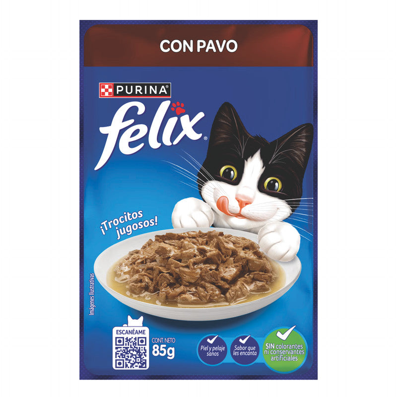 Purina Felix Turkey 86 g (3 oz) | Alimento Húmedo para Gatos con Pavo