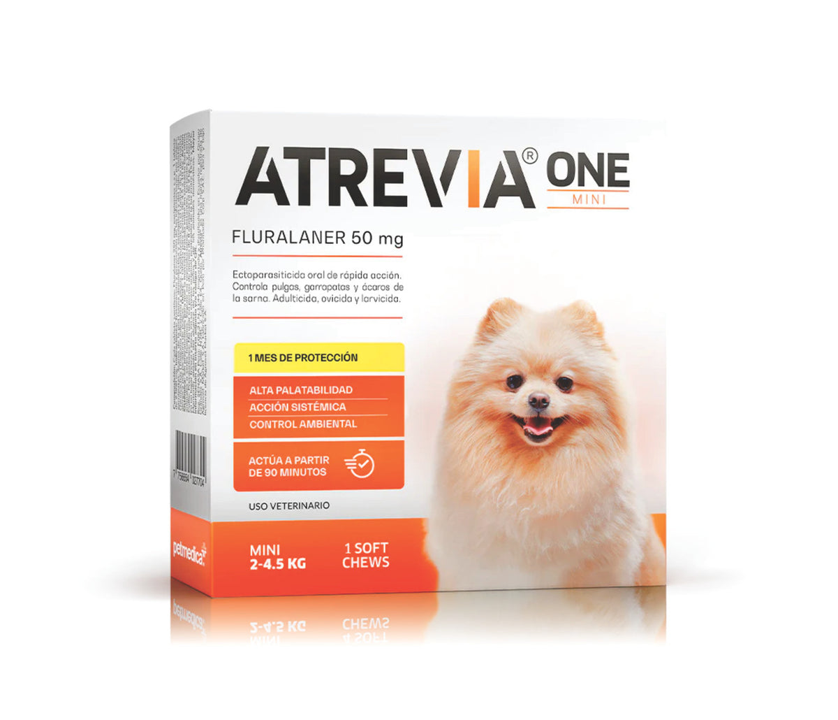 Atrevia One Mini 50 mg (2.5-5 kg / 5.5-11 lb) | Antiparasitario para Perros
