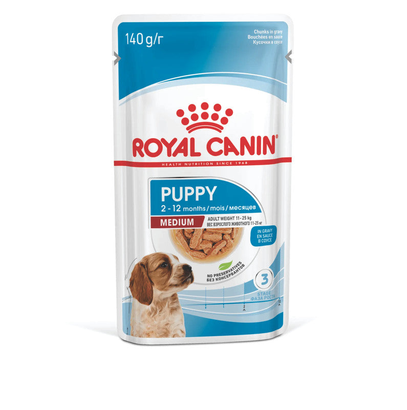 Royal Canin Medium Puppy Wet Food 140 g (4.9 oz) | Alimento Húmedo para Cachorros de Razas Medianas