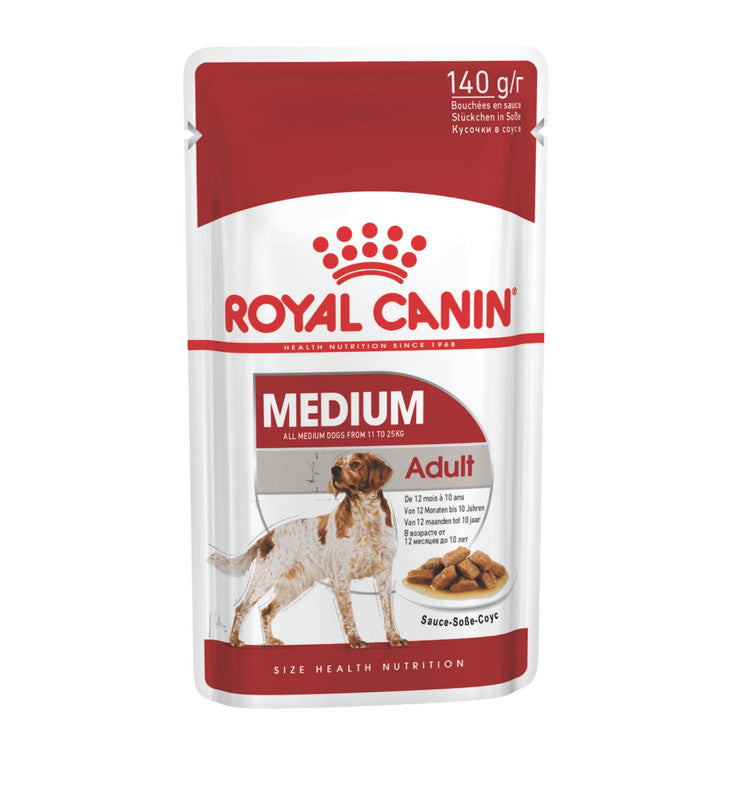Royal Canin Medium Adult Wet Food 140 g (4.9 oz) | Alimento Húmedo para Perros Adultos de Razas Medianas
