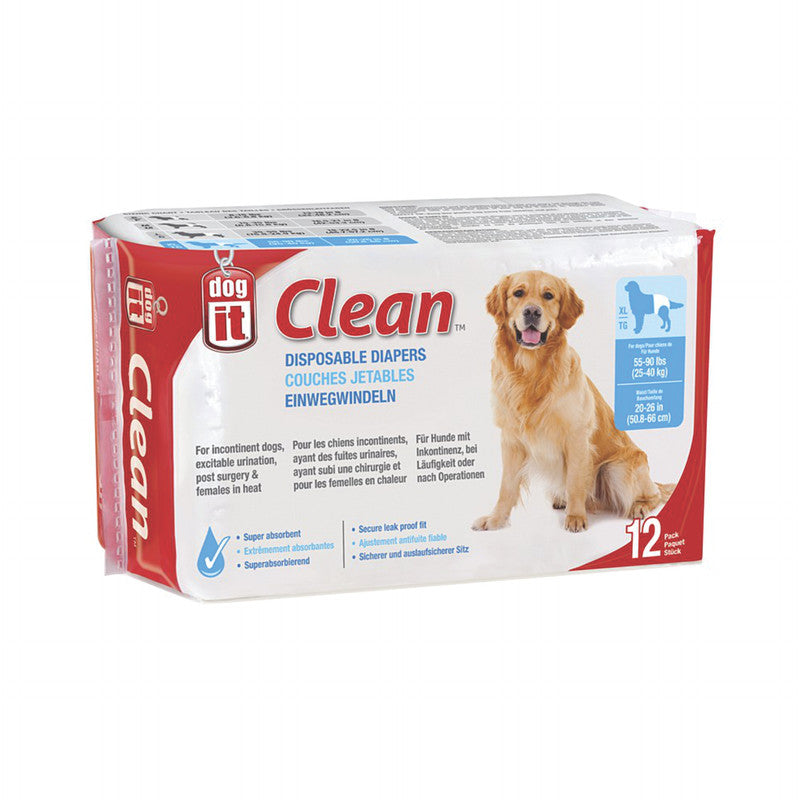 Dogit Pamper Perro XL 12 u. | Pañales para Perros Talla Extra Grande